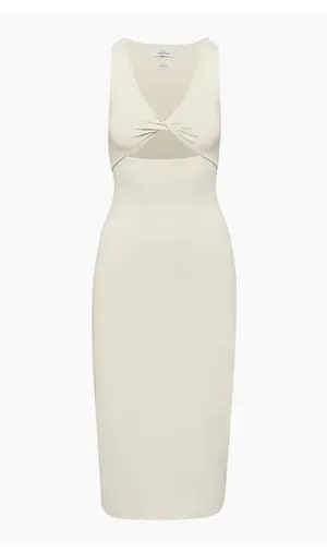Aritzia babaton Cream mantle cut out midi contour cream dress spring $98 party M thumbnail 1