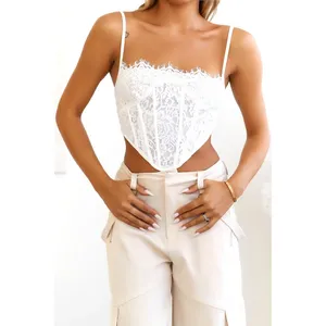 Hello Molly No Apologies Lace Corset Top Womens 8 White Bridal Coquette Romantic thumbnail 3