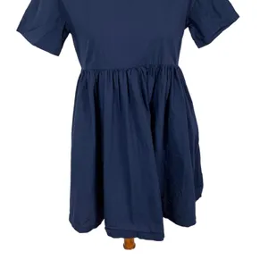 Hello Navy Fit And Flare Dress 6‎ Short Sleeve Back Zip Cottagecore Retro thumbnail 3