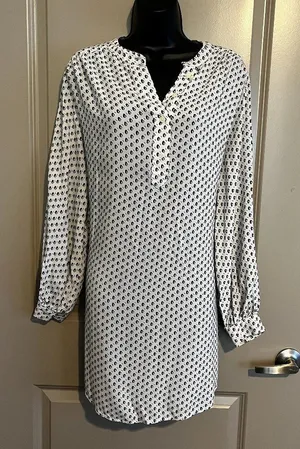 Women's H&M Black & White LS Dress, Size‎ 12 thumbnail 1