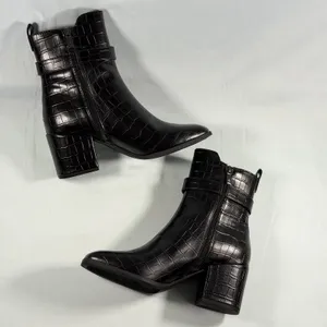 Kenneth Cole Reaction Size-7.5M Womens Emerson‎ -Black Croco Boot thumbnail 9
