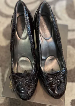 Enzo Angiolini Dark Brown Patent Leather Bow Ballet Flats thumbnail 1