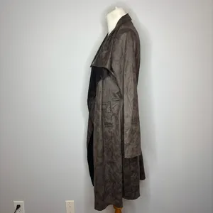 Windsor - Brown Chic Impression Faux Suede Belted Trench Coat thumbnail 7
