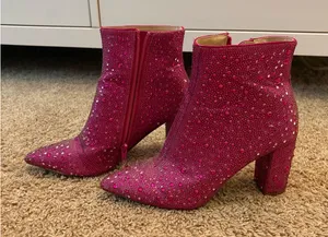 Betsey Johnson Sparkly Boots pink thumbnail 1
