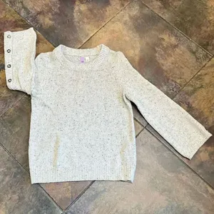 NWT Francesca’s Alya Heather Oat Crew Neck Sweater Button Sleeves Small thumbnail 9