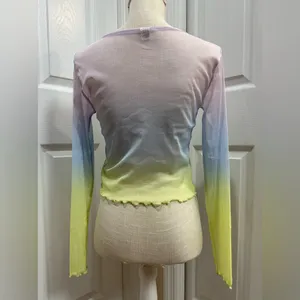 Sheer Mesh Multicolor Long-Sleeve Crop Top – Size L (Runs very small) thumbnail 4