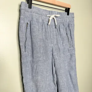 Athleta Cabo Linen Jogger Pants in Blue Women’s Size 10 thumbnail 8