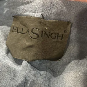 Ella Singh Vest Womens Large Beaded Sequins Silk Festival Boho Blue Cream Heavy thumbnail 2