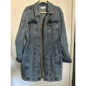 Good American Barrel Long Sleeve Denim Mini Dress Indigo‎ Wash L thumbnail 6