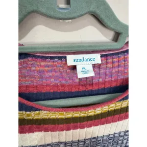 Sundance‎ Striped Ribbed Long Sleeve Top In Multi Women's Size LP thumbnail 5