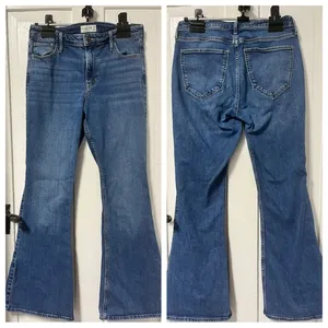 Abercrombie & Fitch High Rise The Flare Denim blue medium wash 10 regular length thumbnail 2