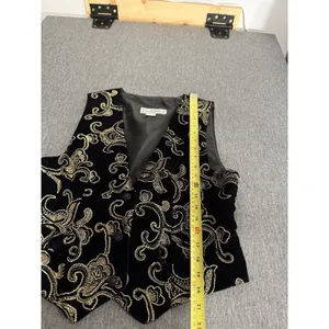 Norton McNaughton Velvet Beaded Whimsy Goth Renaissance Vest Sz 10 Festival thumbnail 8