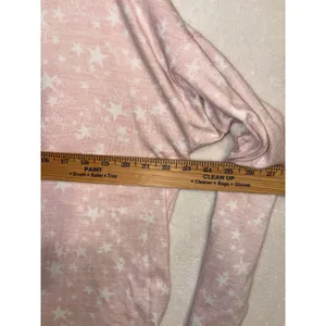 Caution To The Wind Pink Star Print‎ Pajama Set Medium Long Sleeve Top Joggers thumbnail 5