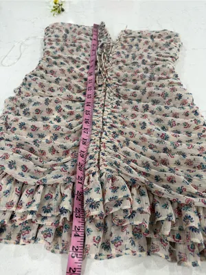 Zara Pale Floral Halter Ruched Mini Dress thumbnail 7