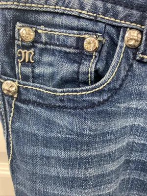 Miss Me Boot JP5369B Jeans Women’s Bootcut Rhinestone Fleur De Lis Y2K 28x33 thumbnail 2