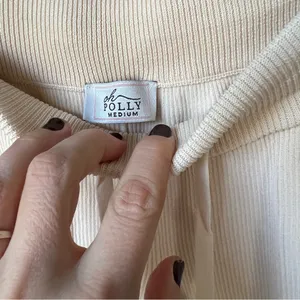 Oh Polly ribbed knit joggers sweatpants high waisted influencer bo+tee ivory thumbnail 3