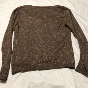 LOFT Brown Glitter Cardigan M thumbnail 7