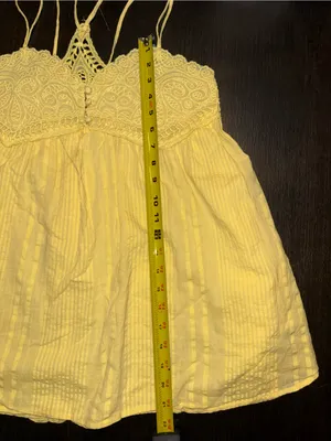 Urban Outfitters Yellow Lace-Detail Spaghetti Strap Cami with pockets thumbnail 11