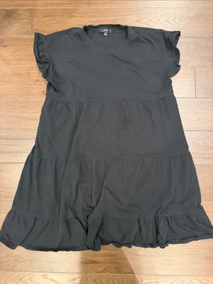 J.Crew Women’s Black Tiered Short Sleeve Mini Dress Size Small - C1-138 thumbnail 1