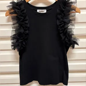 &merci Black Ruffle Sleeve Tank thumbnail 1