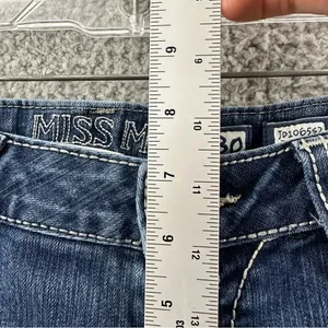 Miss Me Low Rise Skinny Jeans Gold Sequin‎ M Pockets Western Women's 30 x 31.5 thumbnail 7