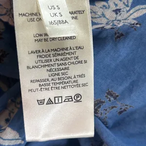 Free People Amanda Ruffle Detail Wrap-Style Blouse in‎ Blue Floral XS thumbnail 10