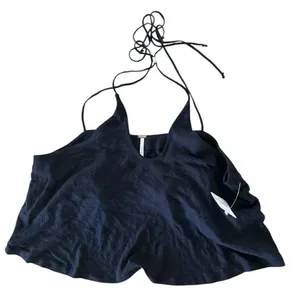 Free People Long Weekend Crop Tank Top Black, Size Medium, NWT thumbnail 1