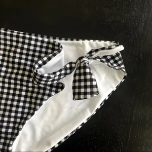 BONGO Womens Black White Gingham Bikini Bottom Side Tie Juniors NEW XL thumbnail 4