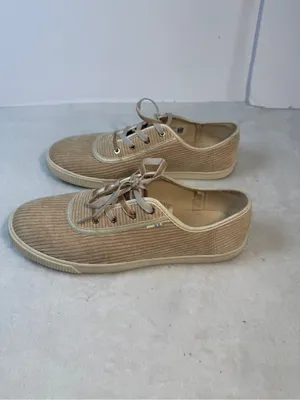Toms Corduroy Carmel lace up sneaker womens 8 thumbnail 6
