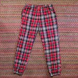 Victorias Secret Red Christmas Plaid Flannel Pajama Pants Lounge thumbnail 1