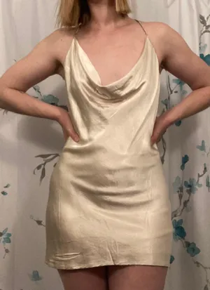 Satin Cowl Neck Mini Dress thumbnail 1