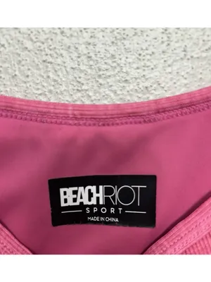 Beach Riot Sport Cropped Tank Top Small Pink Ribbed Built In Bra Beach Anna thumbnail 5