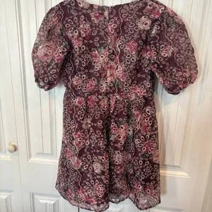 Altar'd State Burgundy Eyelet Floral‎ Dress Size Large thumbnail 3