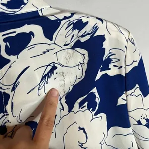 Vintage white and blue floral print dress thumbnail 4