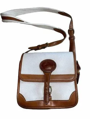 VTG Dooney & Bourke Tan/Cream/Brown Purse Signature Logo Buckle‎ Handbag thumbnail 1