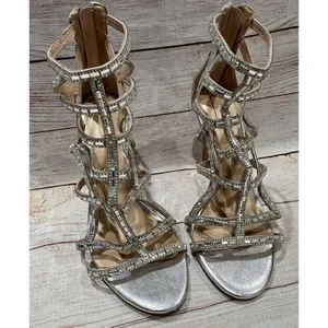 ALDO Norta Sparkling Stilettos Glass Mirror Caged Heels Sandal 4” Pumps 7 thumbnail 2