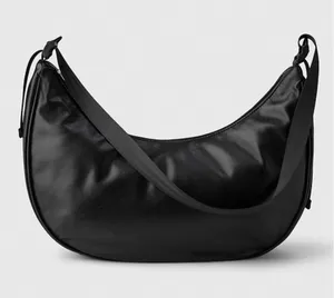 Gap Vegan Leather Sling Bag Black Crescent Crossbody Adjustable Strap NEW thumbnail 1