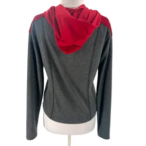 Free People FP Movement Hoodie Women's M Gray Red‎ Long Sleeve Jacket thumbnail 2