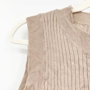 IceBird Womens Minimalist Cozy Ribbed Knit Sweater Vest Knit Tank Top Size S Tan thumbnail 4