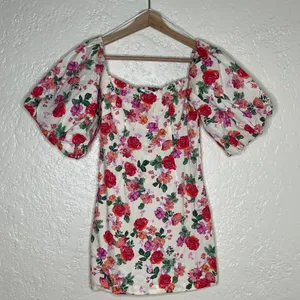 Zara Caroline Floral Puff Sleeve Dress Romantic Garden‎ Party Women XS thumbnail 5