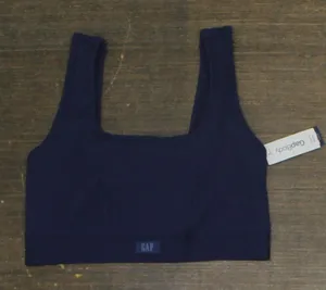 NWT Gap Body Logo Comfort Square-Neck Knit Bralette GPW01052 Elysian Blue XS thumbnail 1