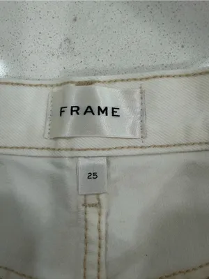 Frame Denim White Mid-Rise Denim Shorts thumbnail 6
