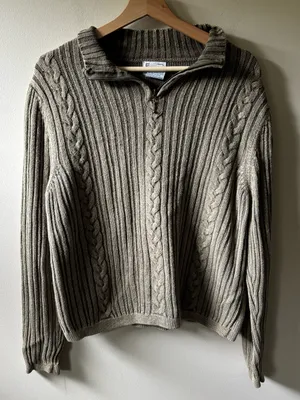 PBJ Blues Army Green 90s Cable Knit Sweater thumbnail 1