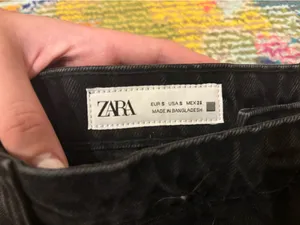 Zara Black Wrap Denim Skort thumbnail 3