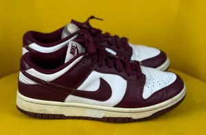 Vintage 1999 Nike Dunk Low White Team Red No Box Size 7.5 thumbnail 1