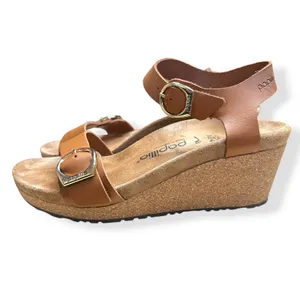 Papillio Birkenstock Wedge Sandals Brown Soley Leather Coastal Boho Womens 39 thumbnail 7
