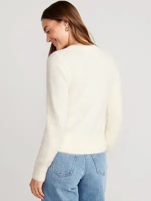 Old Navy Fuzzy Eyelash Crewneck Sweater thumbnail 3
