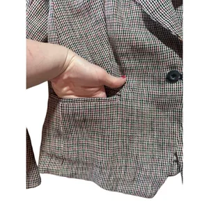 Free People Chess Blazer Garnet Linen‎ Long Sleeve Single Button Closure Small thumbnail 9