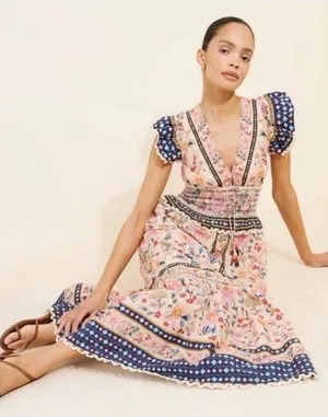 FARM RIO Cream Superbloom Tapestry Maxi Dress Small thumbnail 1