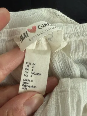 H&M + Coachella Cream Lace PomPom Off The Shoulder Top thumbnail 7